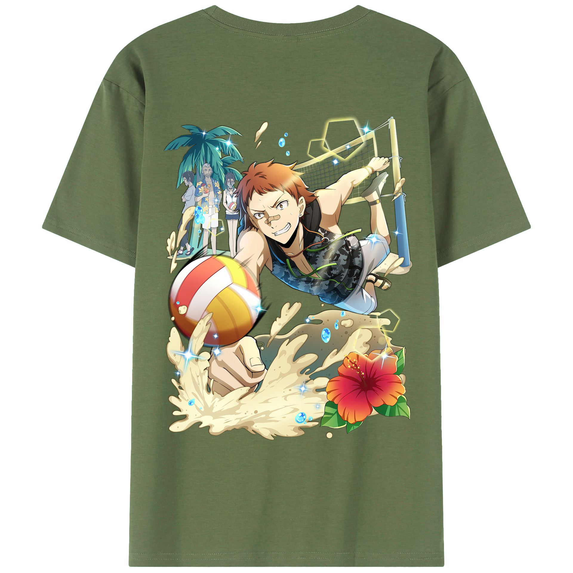 （画像用） 文豪ストレイドッグス Bungo Stray Dogs 綿100％ メンズ半袖Tシャツ（バックプリント） 通気性